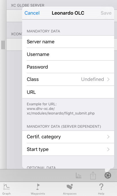 Leonardo server parameters